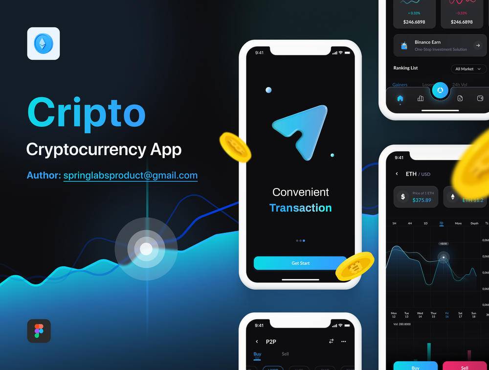 Crypto App UI Kit，Cripto  –  Cryptocurrency应用程序