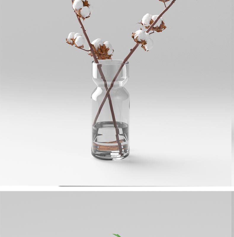 16款C4D室内装饰ins多肉植物木棉花玻璃花瓶模型素材OC渲染