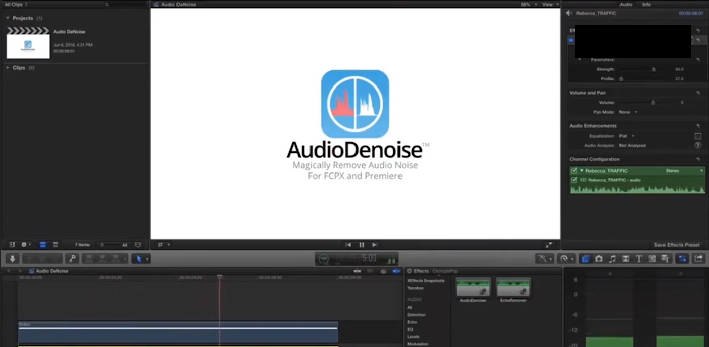 FCPX / PR插件：自动消除背景噪音神器 MAC系统用