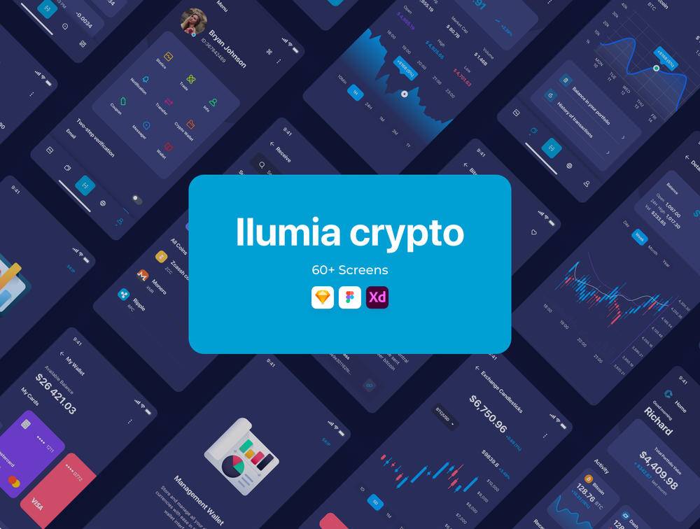 Crypto App UI套件，Ilumia Crypto移动应用程序