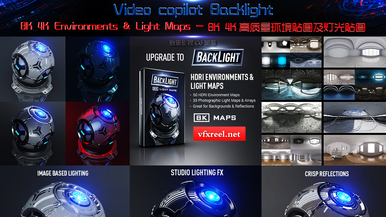Video Copilot BackLight : E3D V2 – 8K Environments & Light Maps