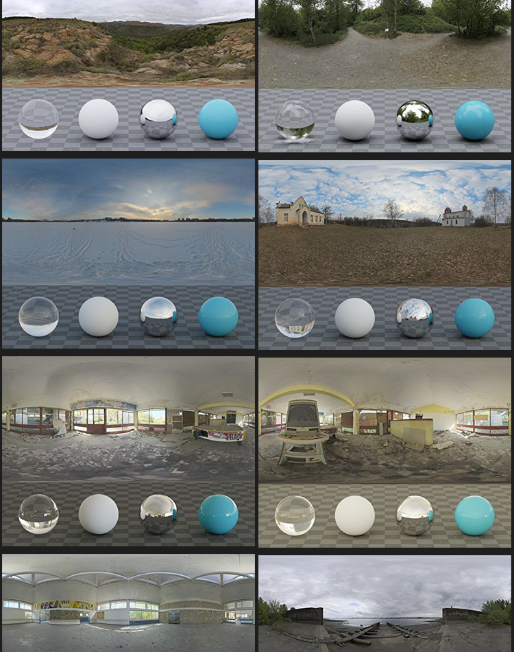 530张常用全景环境光HDR格式HDR贴图超清图库hdri素材全景天空