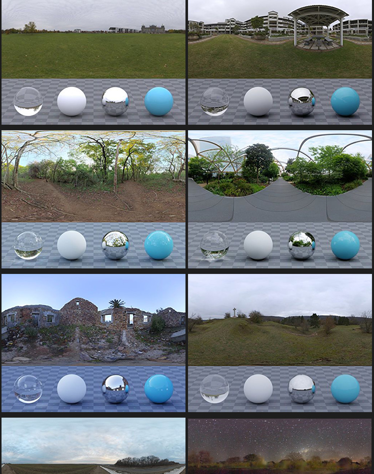 530张常用全景环境光HDR格式HDR贴图超清图库hdri素材全景天空