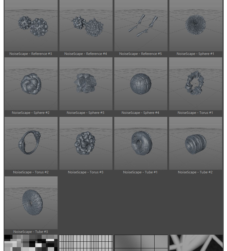 C4D噪波分形循环动画模型预设 TFMstyle – NoiseScape v2附教程